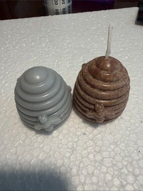 Beehive Shaped Decorative Candle - Gray and Brown 2 you get